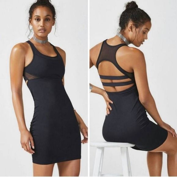 New Fabletics Tropez Mesh Cutout Bodycon Mini Dress - Picture 1 of 12